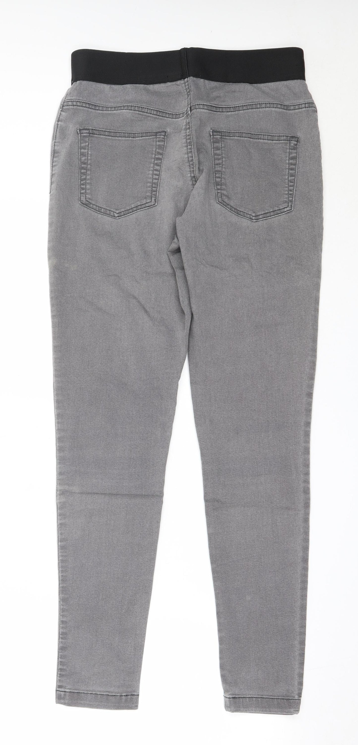 Marks and Spencer Womens Grey  Cotton Skinny Jeans Size 12 L29 in Regular