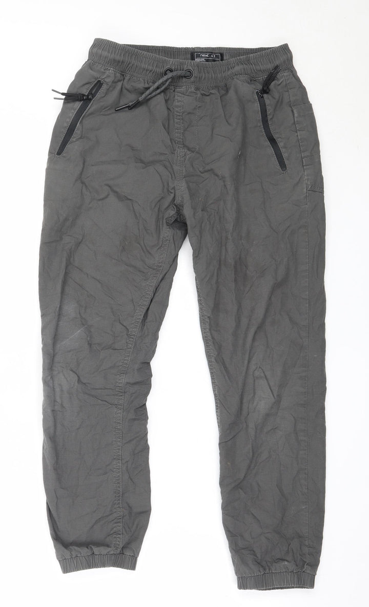 NEXT Boys Green Cotton Cargo Trousers Size 11 Years Regular