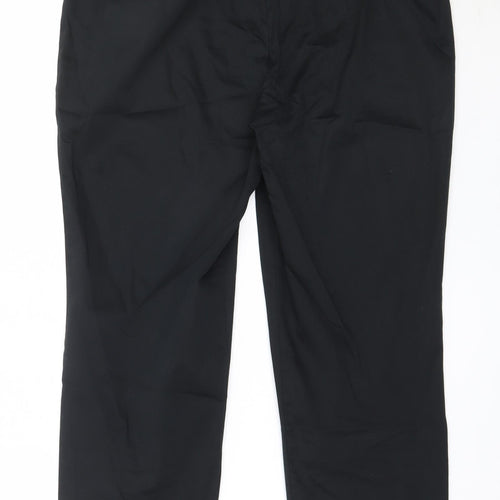 Marks and Spencer Womens Black  Cotton Capri Trousers Size 12 L25 in Regular