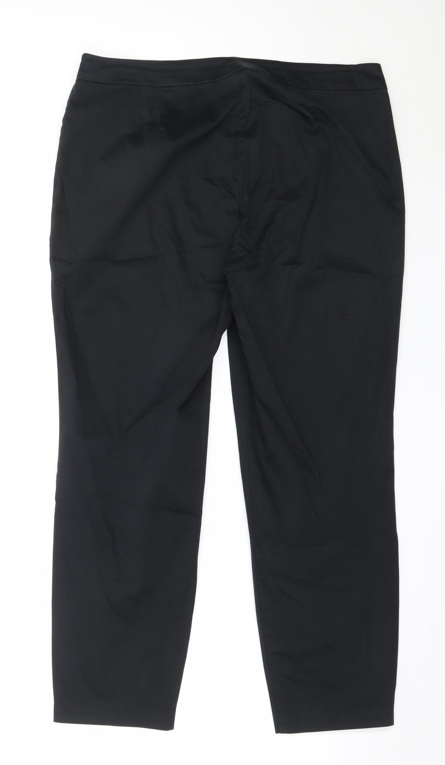 Marks and Spencer Womens Black  Cotton Capri Trousers Size 12 L25 in Regular