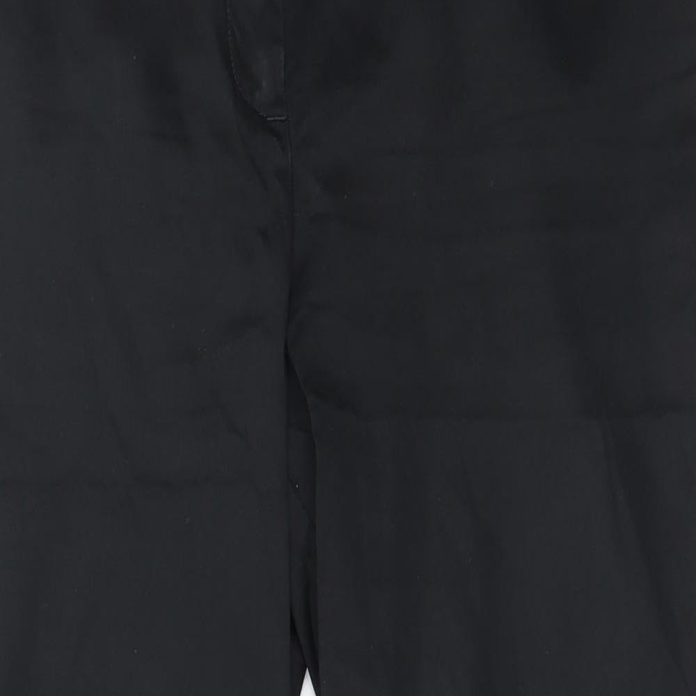 Marks and Spencer Womens Black  Cotton Capri Trousers Size 12 L25 in Regular