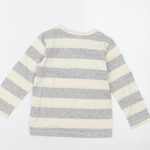 NEXT Boys Grey Striped Polyester Basic Casual Size 2-3 Years Crew Neck Pullover