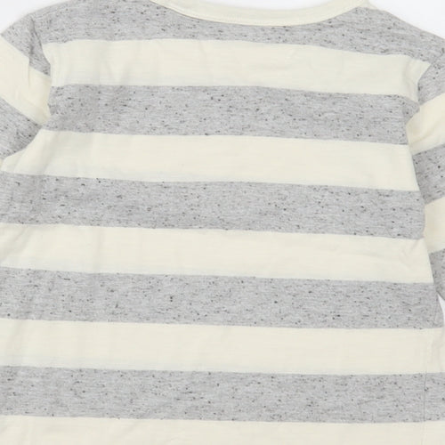 NEXT Boys Grey Striped Polyester Basic Casual Size 2-3 Years Crew Neck Pullover