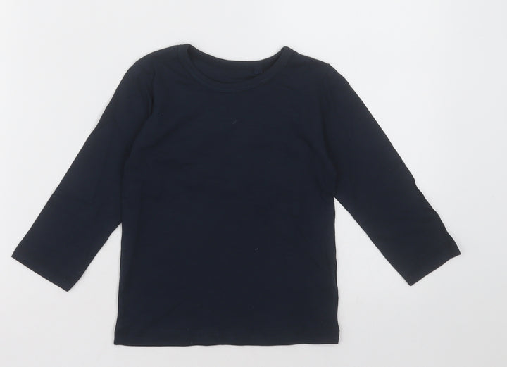 NEXT Boys Black Cotton Basic Casual Size 2 Years Crew Neck Pullover