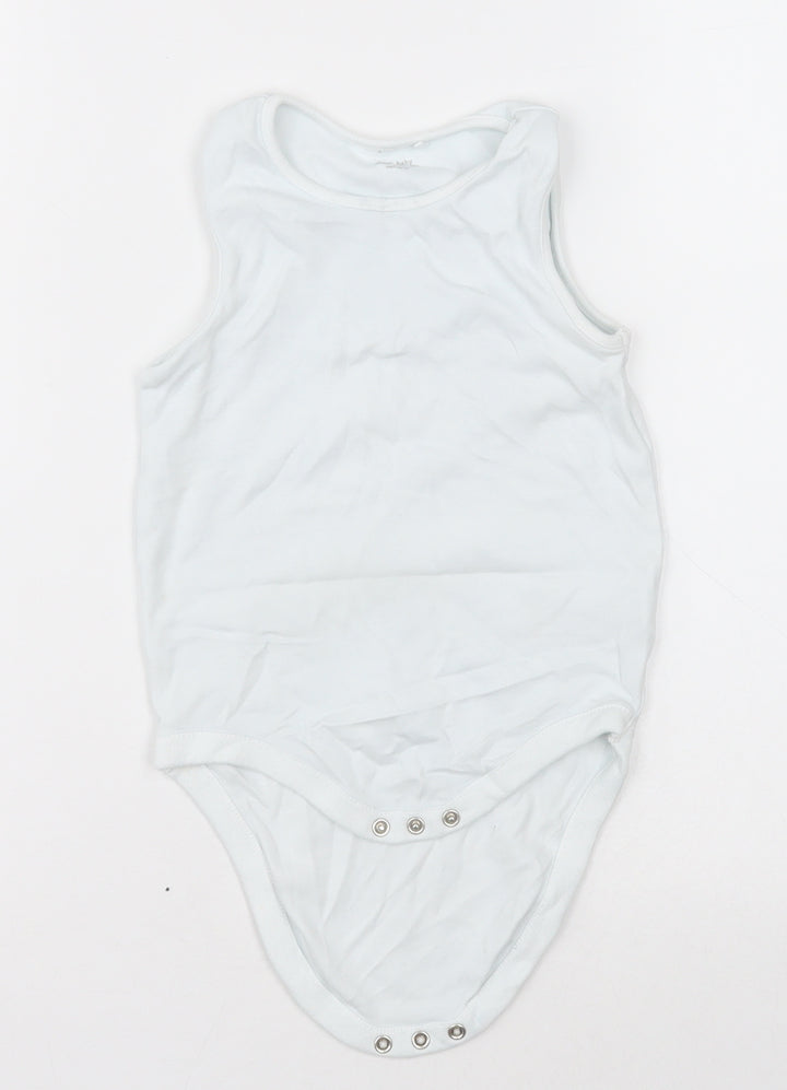 NEXT Girls White Cotton Bodysuit One-Piece Size 2-3 Years Buckle - Unisex