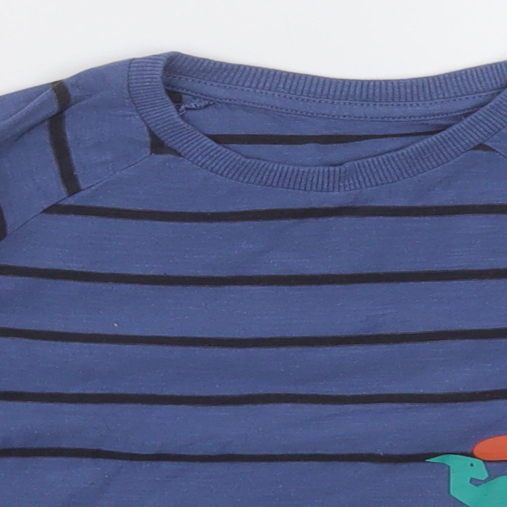 Matalan Boys Blue Striped Cotton Basic Casual Size 18-24 Months Crew Neck Pullover - having a doarsome day