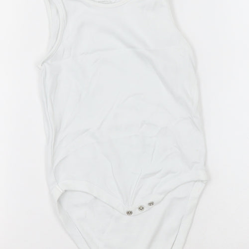 NEXT Girls White  Cotton Bodysuit One-Piece Size 2-3 Years  Button - Unisex
