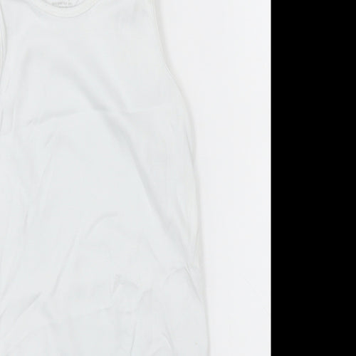 NEXT Girls White  Cotton Bodysuit One-Piece Size 2-3 Years  Button - Unisex