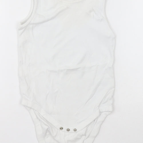 NEXT Girls White  Cotton Bodysuit One-Piece Size 2-3 Years  Button - Unisex