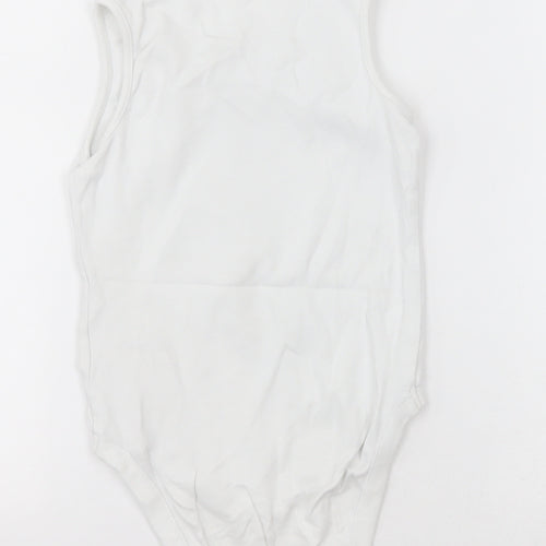 NEXT Girls White  Cotton Bodysuit One-Piece Size 2-3 Years  Button - Unisex