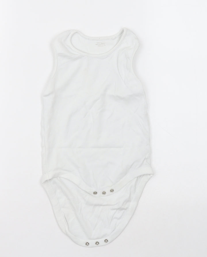 NEXT Girls White Cotton Bodysuit One-Piece Size 2-3 Years Button