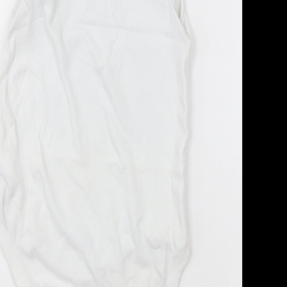 NEXT Girls White  Cotton Bodysuit One-Piece Size 2-3 Years  Button