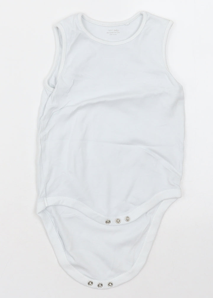 NEXT Girls White Cotton Bodysuit One-Piece Size 2-3 Years Button