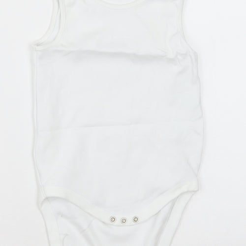 NEXT Girls White  Cotton Bodysuit One-Piece Size 2-3 Years  Button - Unisex