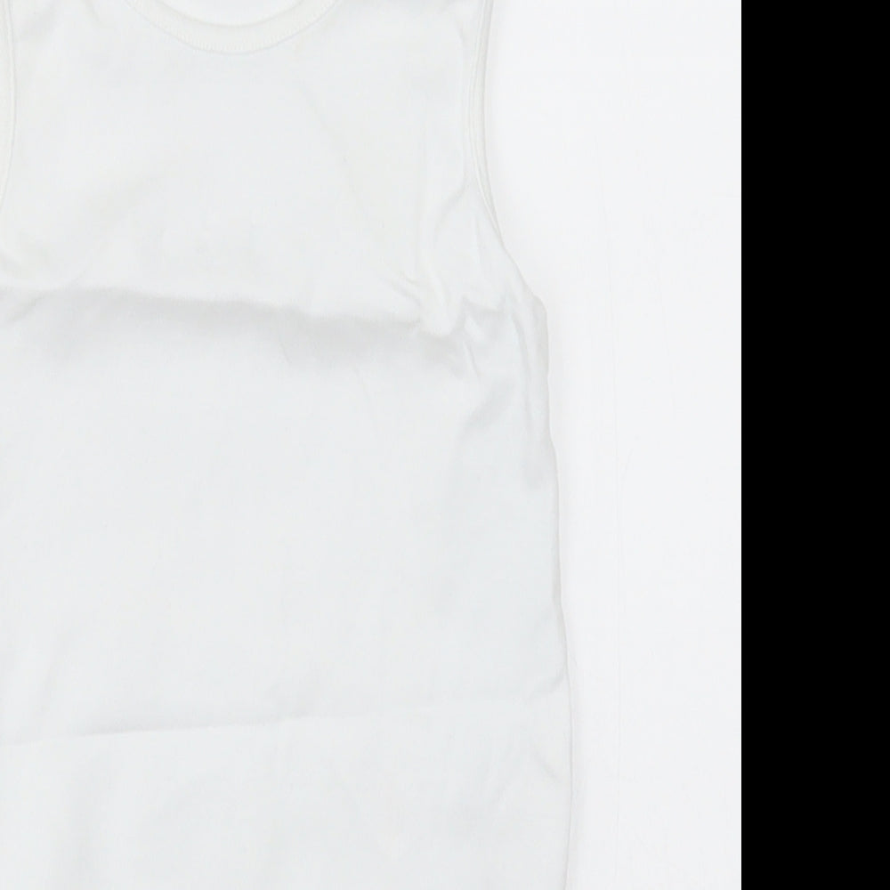 NEXT Girls White  Cotton Bodysuit One-Piece Size 2-3 Years  Button - Unisex