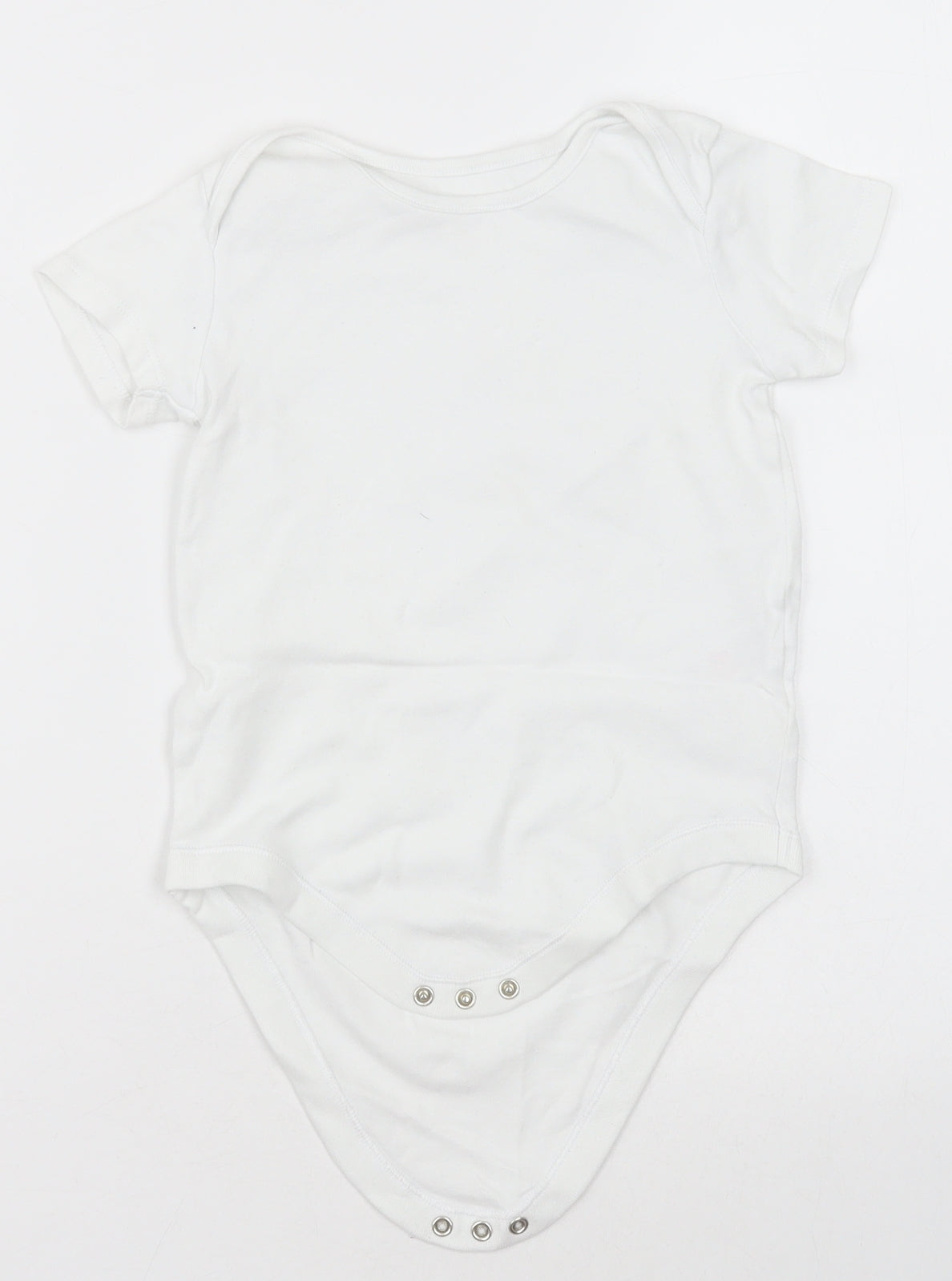 F&F Girls White  Cotton Bodysuit One-Piece Size 2-3 Years  Button