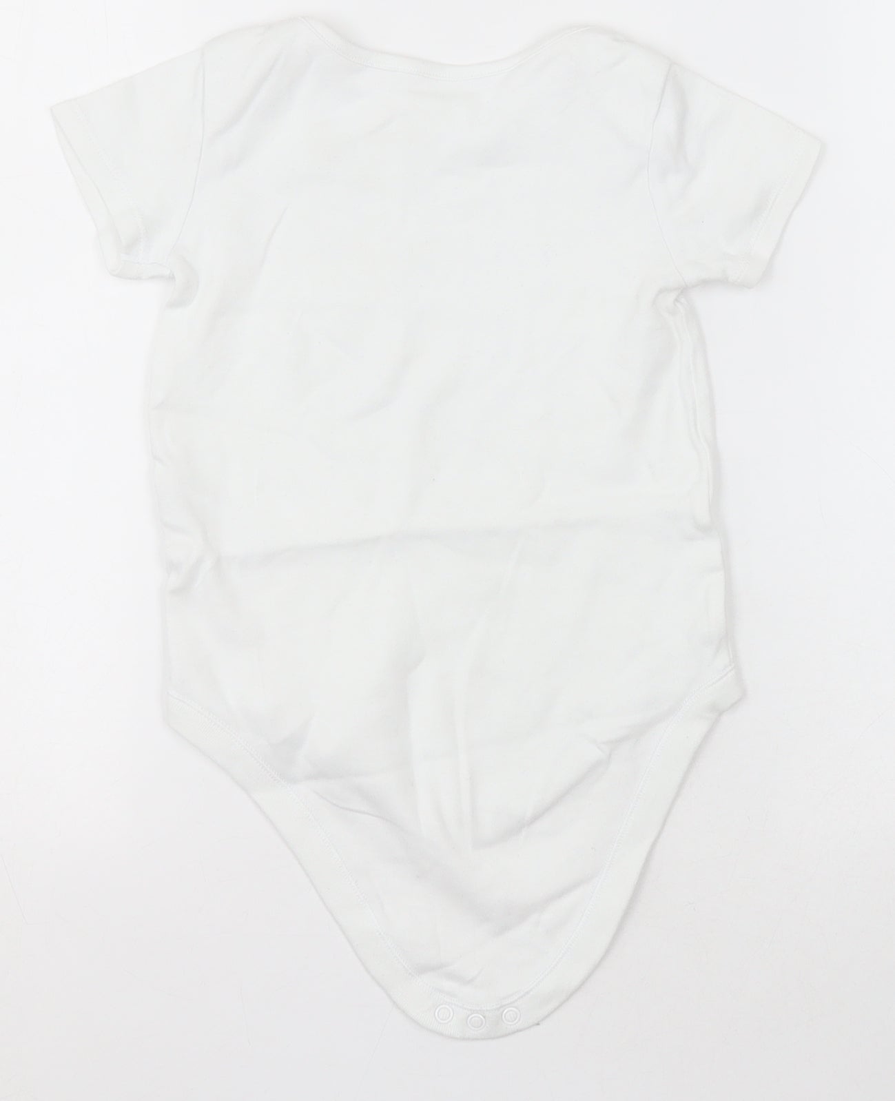 F&F Girls White  Cotton Bodysuit One-Piece Size 2-3 Years  Button