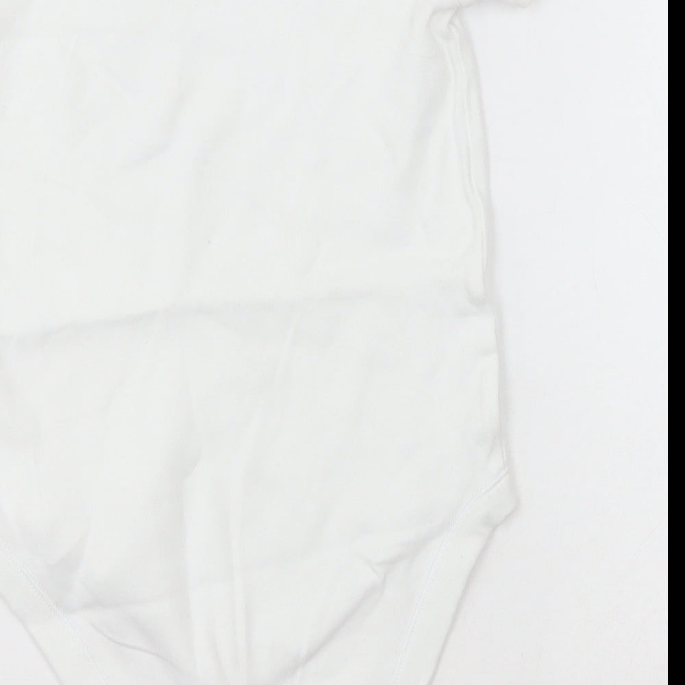 F&F Girls White  Cotton Bodysuit One-Piece Size 2-3 Years  Button