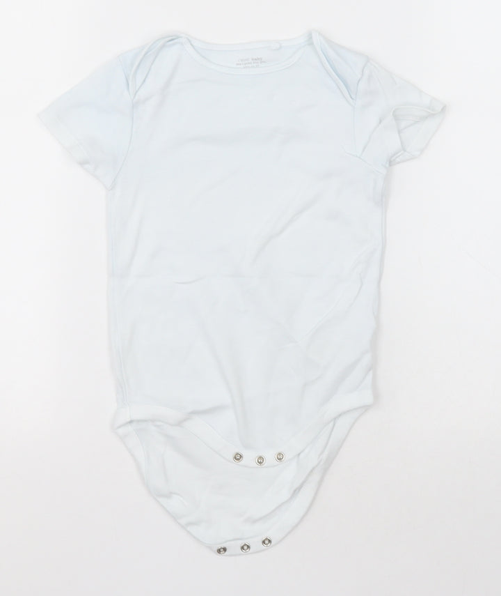 NEXT Girls White Cotton Bodysuit One-Piece Size 2-3 Years Button - Unisex