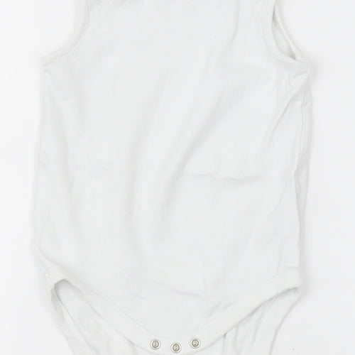 NEXT Girls White  Cotton Bodysuit One-Piece Size 2-3 Years  Button - Unisex