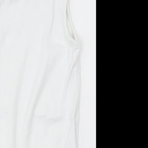NEXT Girls White  Cotton Bodysuit One-Piece Size 2-3 Years  Button - Unisex