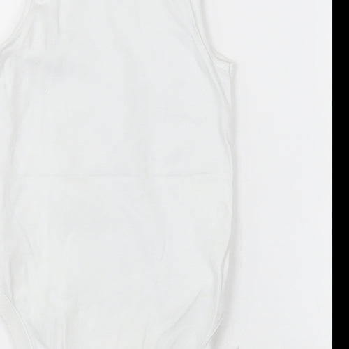 NEXT Girls White  Cotton Bodysuit One-Piece Size 2-3 Years  Button - Unisex