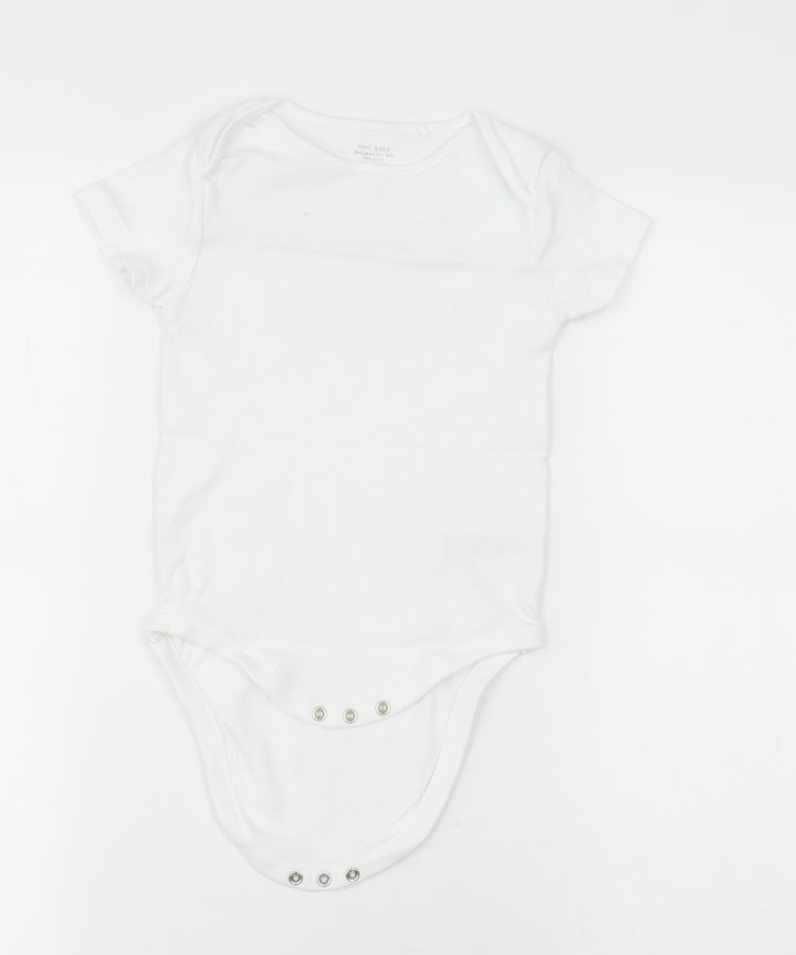 NEXT Girls White  Cotton Bodysuit One-Piece Size 2-3 Years  Button - Unisex