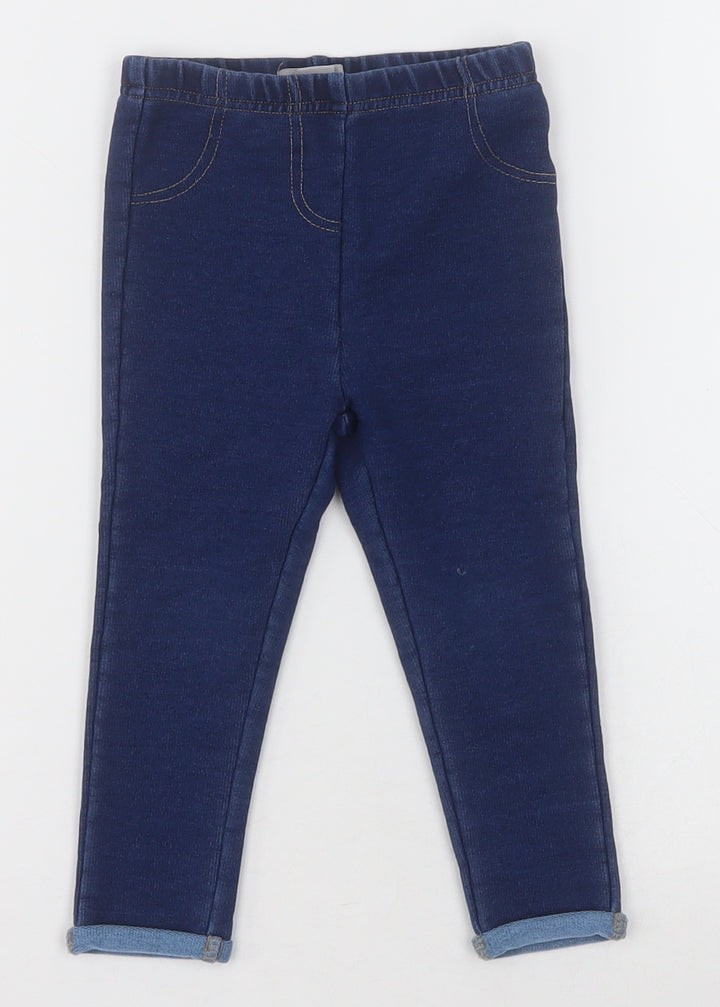 Primark Girls Blue  Cotton Capri Jeans Size 18-24 Months