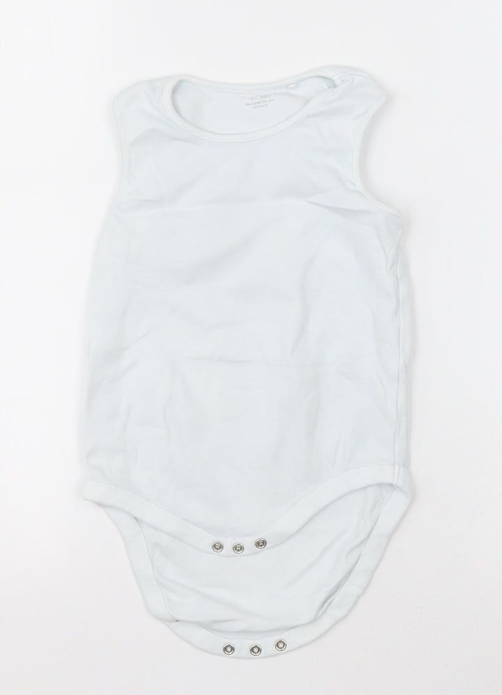 NEXT Girls White Cotton Bodysuit One-Piece Size 2-3 Years Button