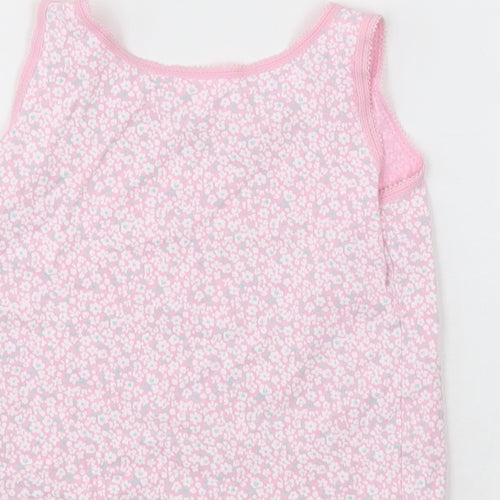 George Girls Pink Floral Cotton Basic Tank Size 2-3 Years Crew Neck Pullover