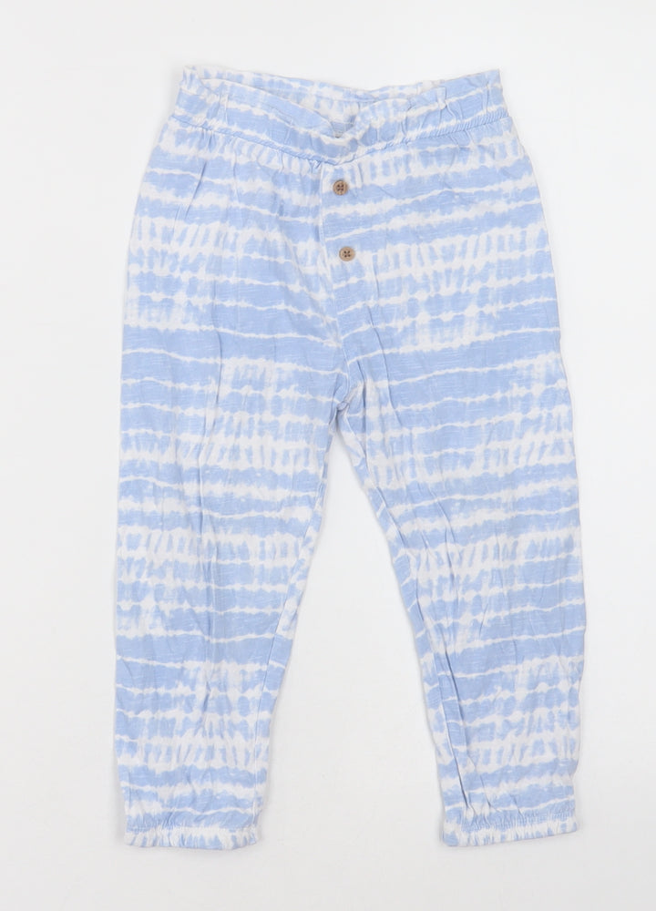 Dunnes Stores Girls Blue Ombré Cotton Capri Trousers Size 2-3 Years Regular