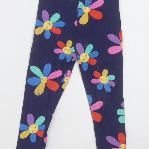NEXT Girls Purple Floral Cotton Capri Trousers Size 2-3 Years  Regular