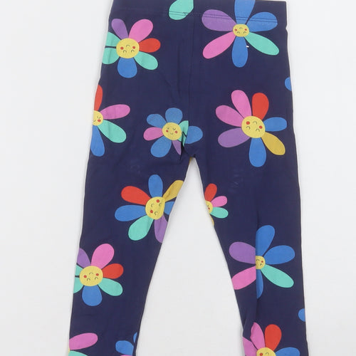 NEXT Girls Purple Floral Cotton Capri Trousers Size 2-3 Years  Regular