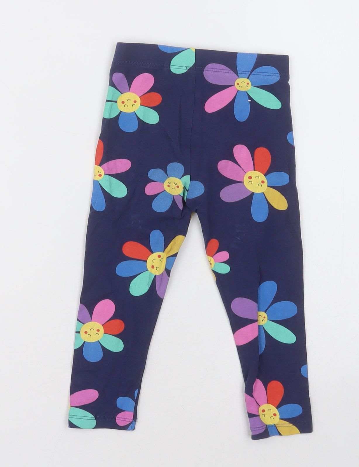 NEXT Girls Purple Floral Cotton Capri Trousers Size 2-3 Years  Regular