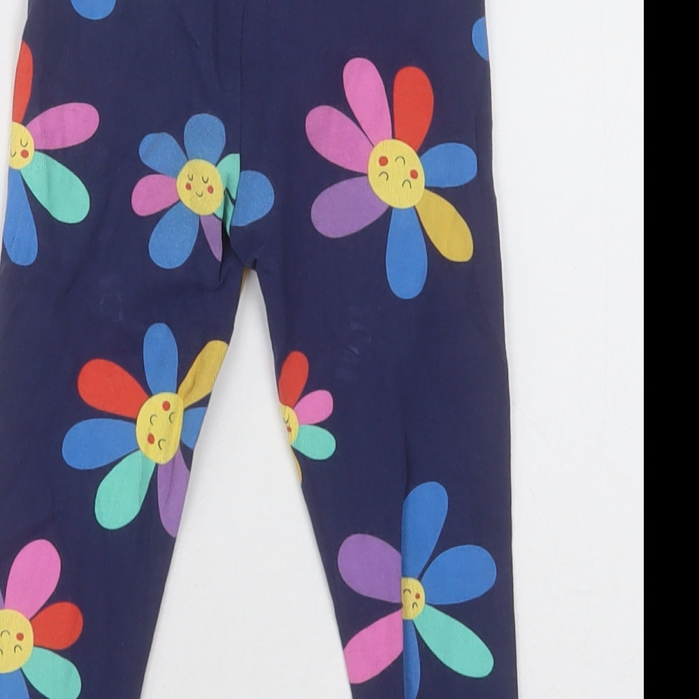 NEXT Girls Purple Floral Cotton Capri Trousers Size 2-3 Years  Regular