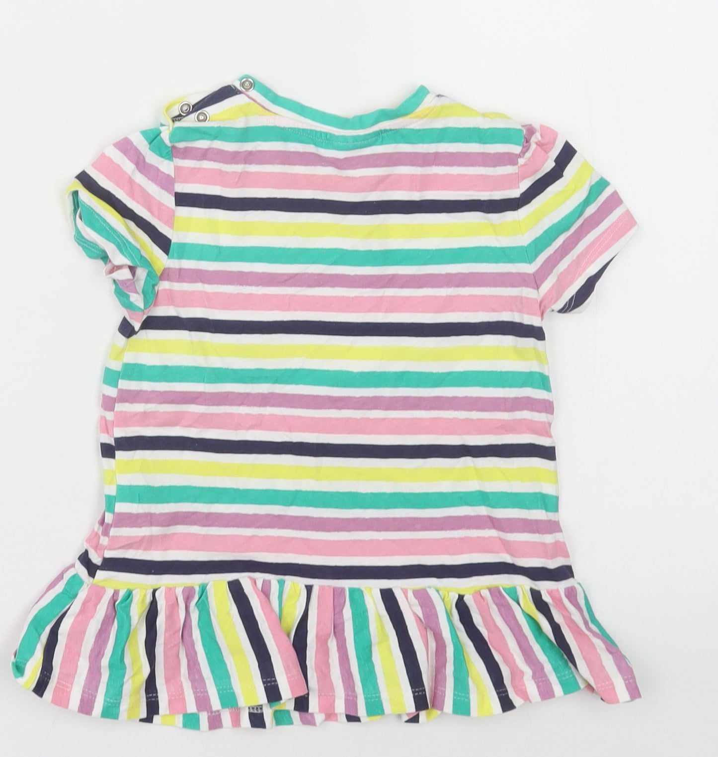 so cute Girls Multicoloured Striped Cotton Basic Casual Size 2 Years Crew Neck Pullover - sweet