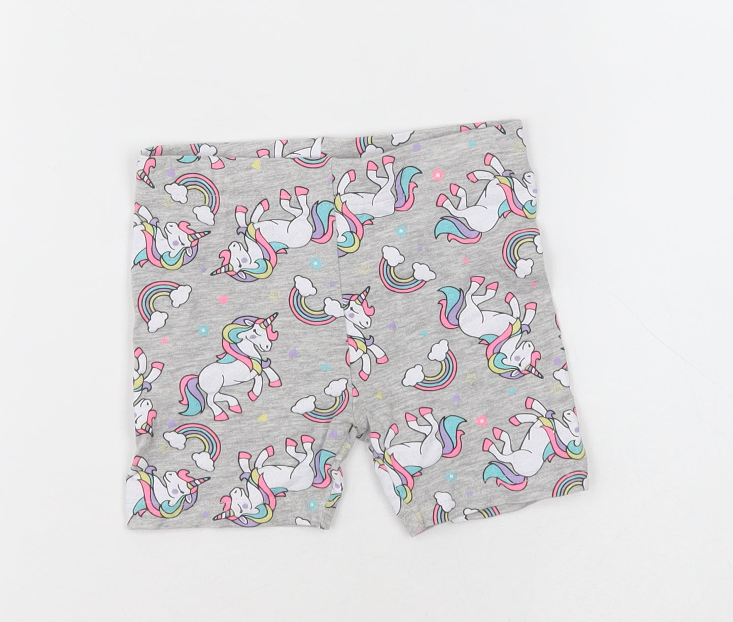 pep&co Girls Grey Geometric Cotton Bermuda Shorts Size 2-3 Years  Regular  - unicorn print