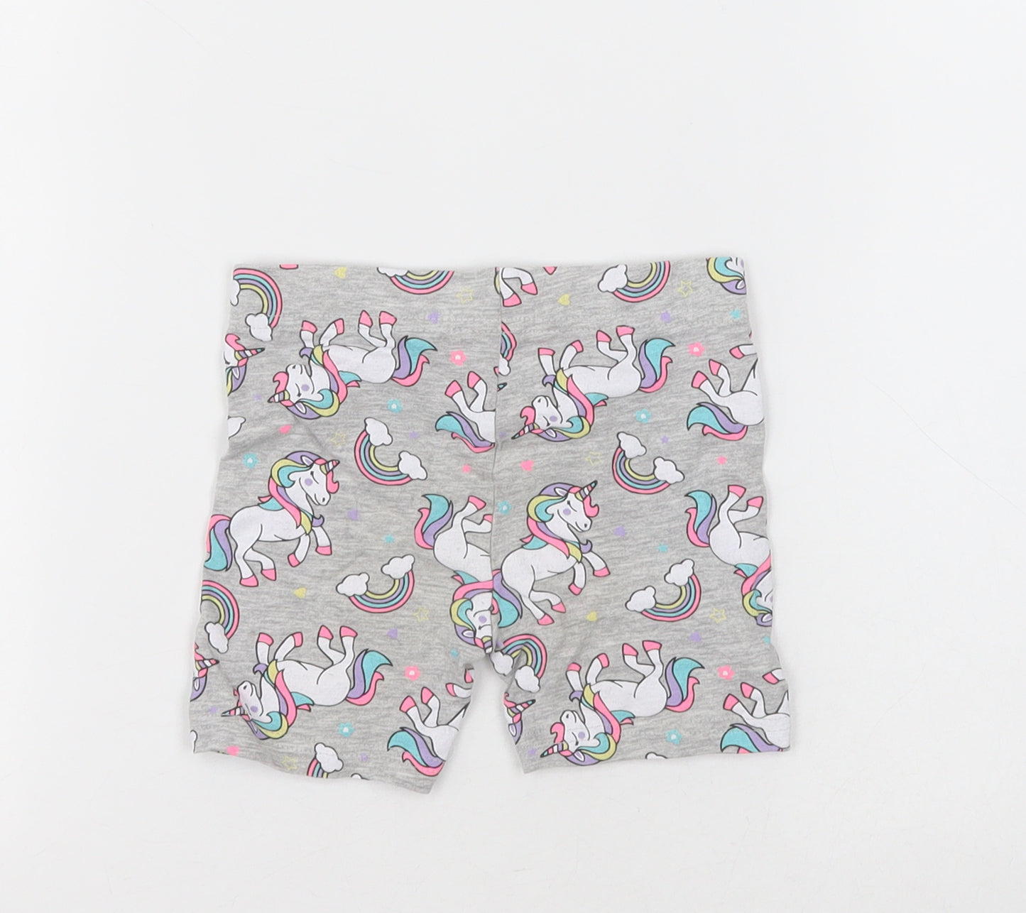 pep&co Girls Grey Geometric Cotton Bermuda Shorts Size 2-3 Years  Regular  - unicorn print
