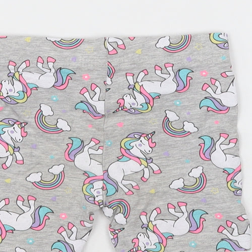 pep&co Girls Grey Geometric Cotton Bermuda Shorts Size 2-3 Years  Regular  - unicorn print