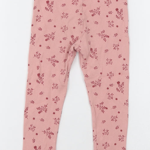 George Girls Pink Geometric Cotton Capri Trousers Size 2-3 Years  Regular