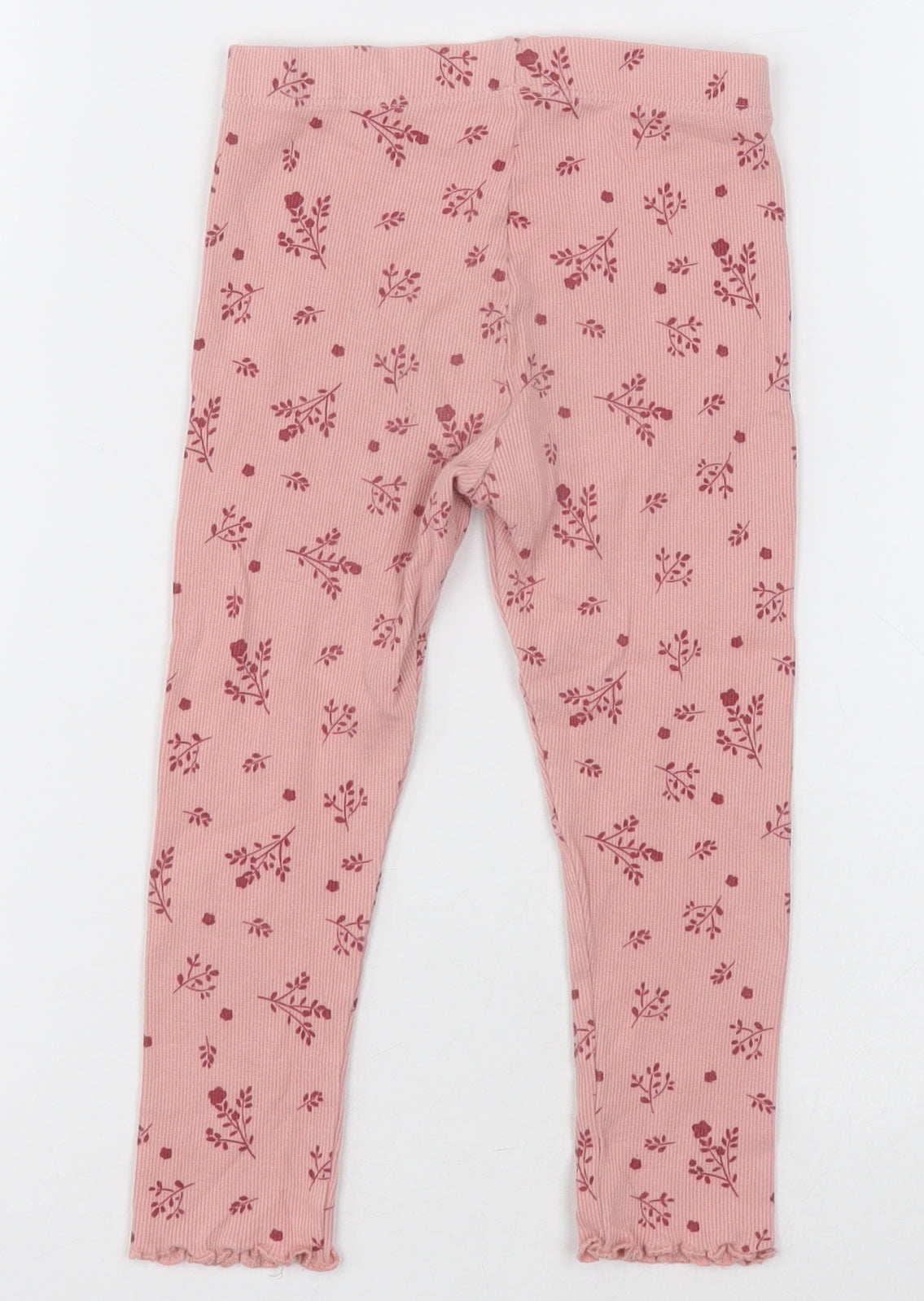 George Girls Pink Geometric Cotton Capri Trousers Size 2-3 Years  Regular