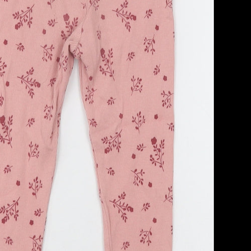 George Girls Pink Geometric Cotton Capri Trousers Size 2-3 Years  Regular