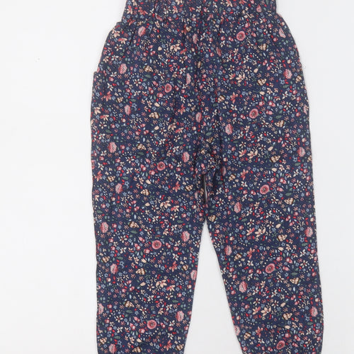 NEXT Girls Blue Floral Viscose Capri Trousers Size 2-3 Years  Regular