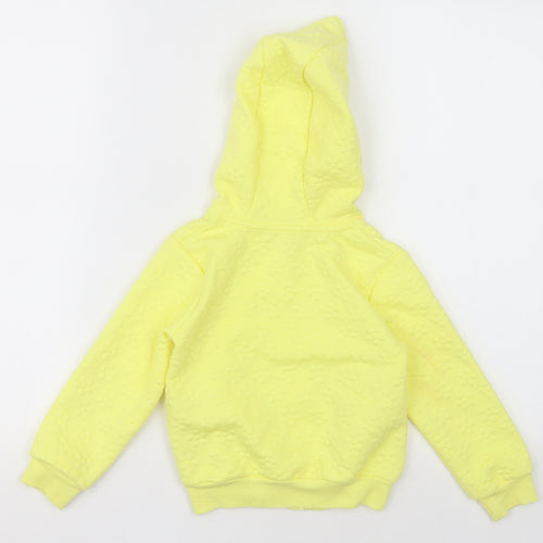 Dunnes Stores Girls Yellow Floral Cotton Full Zip Hoodie Size 3-4 Years  Zip