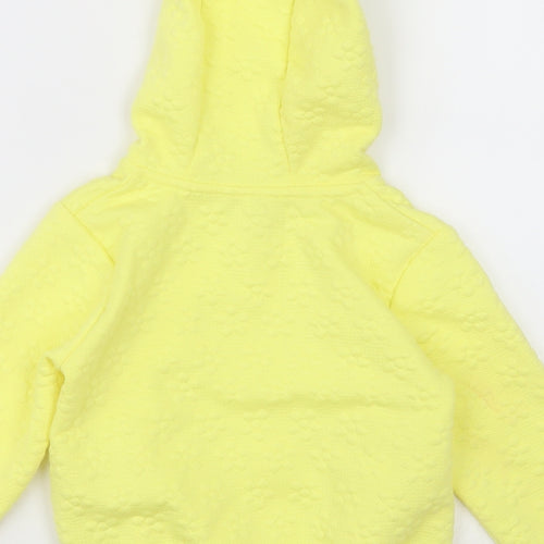 Dunnes Stores Girls Yellow Floral Cotton Full Zip Hoodie Size 3-4 Years  Zip