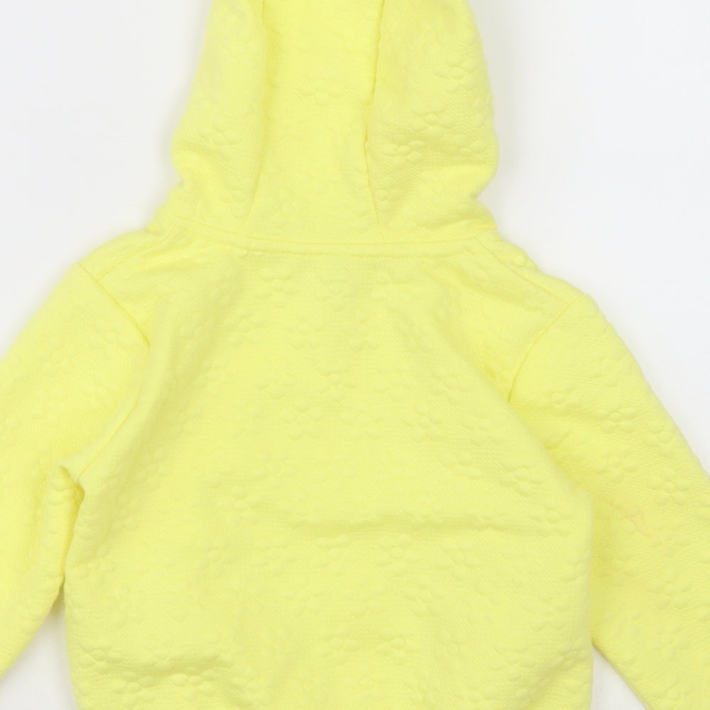 Dunnes Stores Girls Yellow Floral Cotton Full Zip Hoodie Size 3-4 Years  Zip
