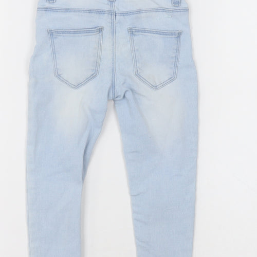 Primark Girls Blue  Cotton Skinny Jeans Size 2-3 Years  Regular Button