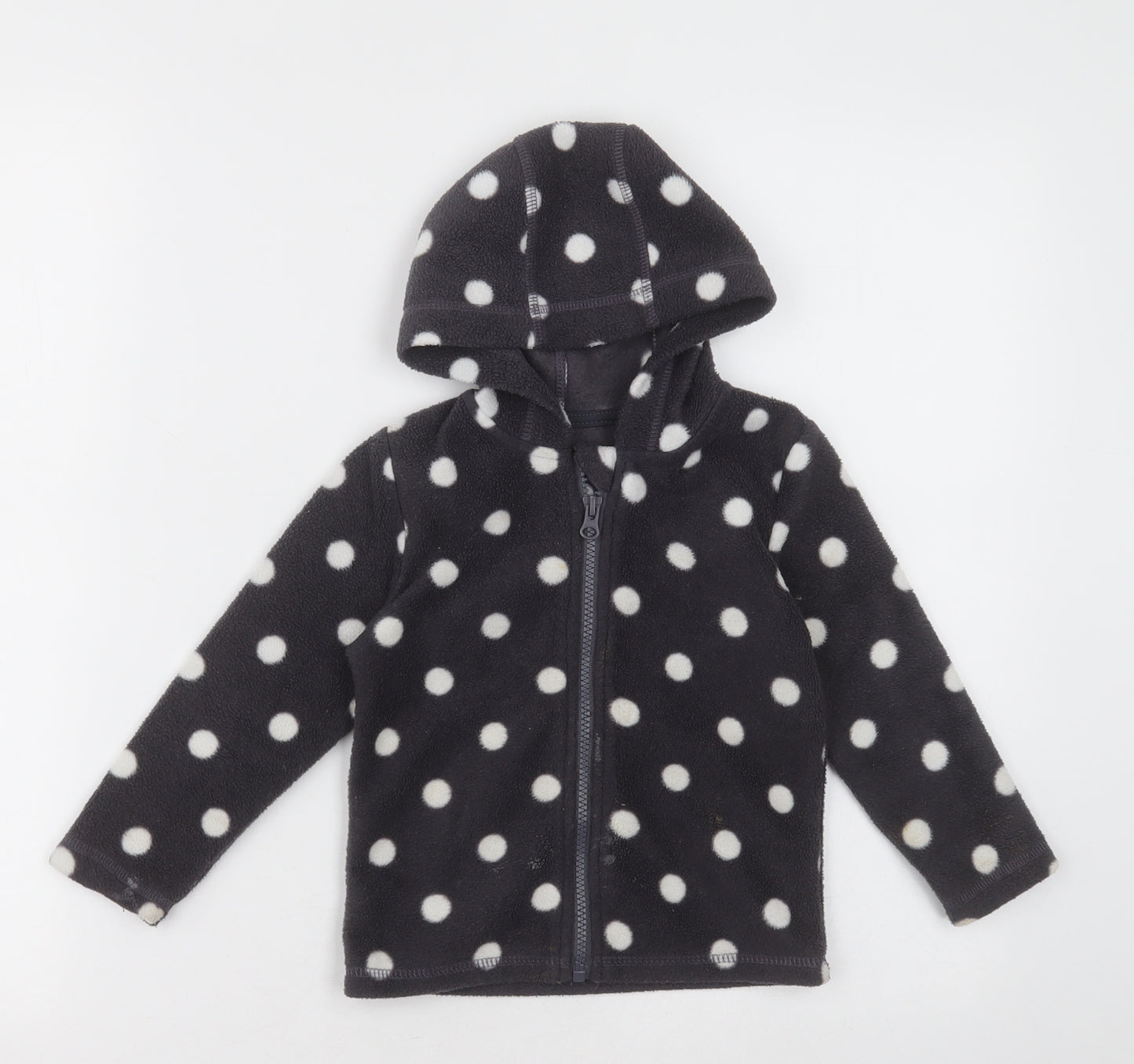 George Girls Grey Polka Dot Polyester Full Zip Hoodie Size 2-3 Years  Zip