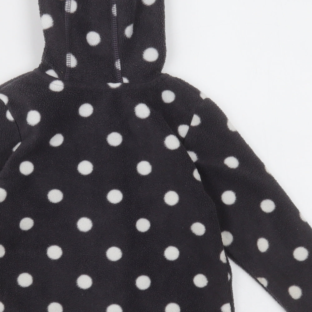 George Girls Grey Polka Dot Polyester Full Zip Hoodie Size 2-3 Years  Zip
