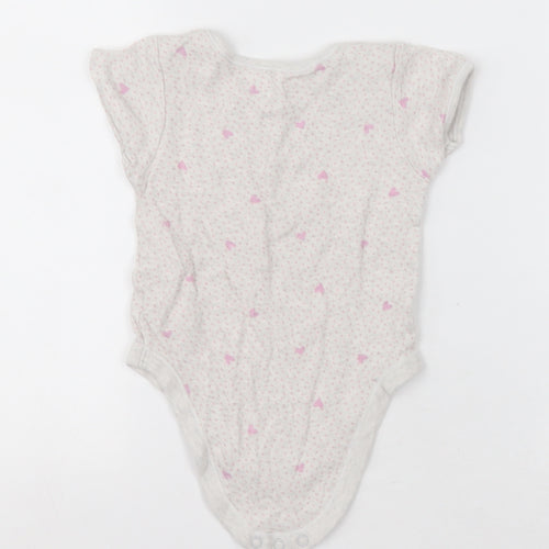George Girls Grey Polka Dot Cotton Babygrow One-Piece Size 18-24 Months  Button